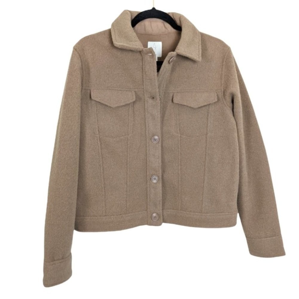 Joie Tan Brown Women's Cropped Shirt Jacket Shacket sz Medium NWOT